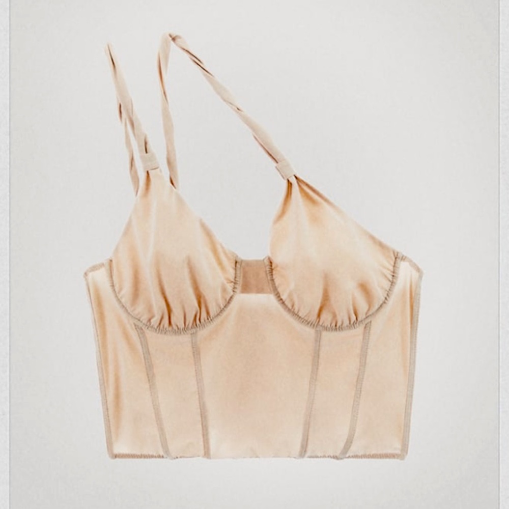 Zara Beige Pink Asymmetric Corset